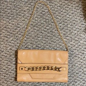 Milly Leather Nude shoulder/clutch bag
